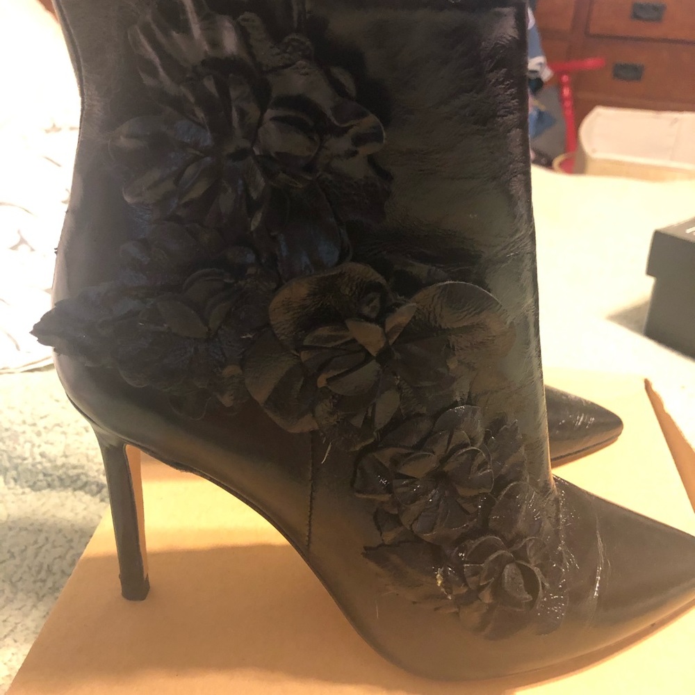 Zara floral detail boots